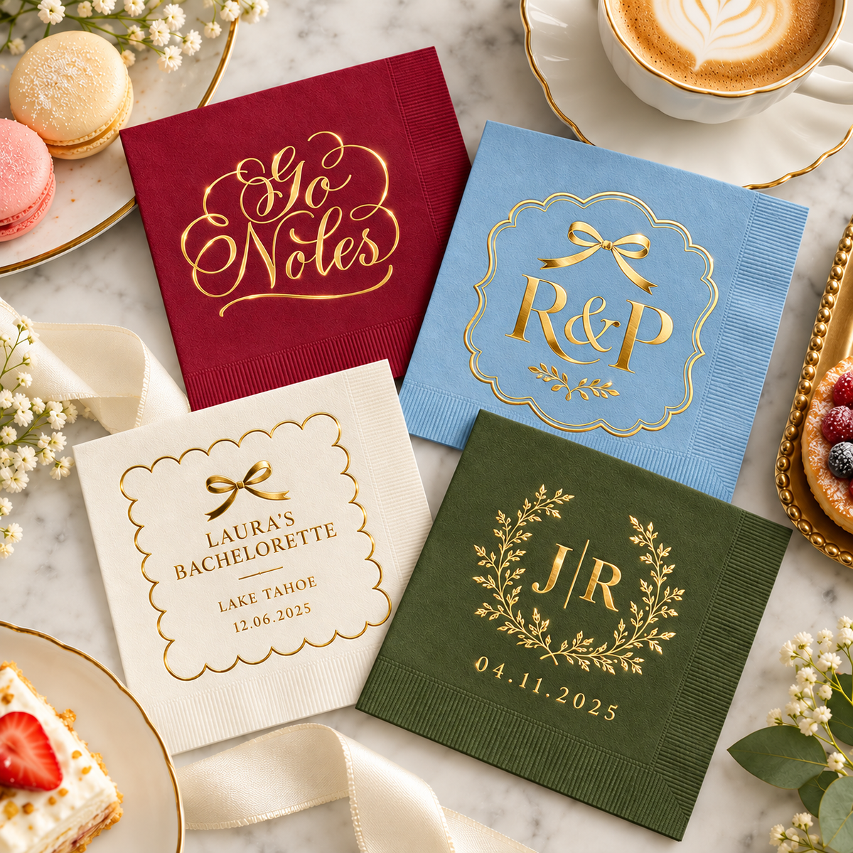 Custom Foil Stamped Napkins