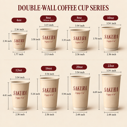 Custom Double Wall Paper Coffee Cups