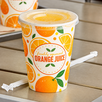 Custom Double-Coated Cold Drink Paper Cups with Lids