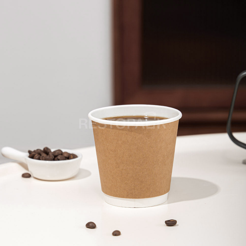 8 oz Double Wall kraft Paper Coffee Cups