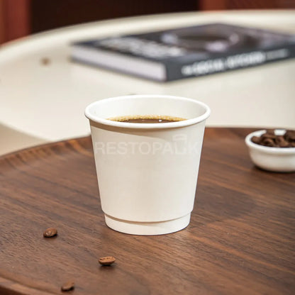 8 oz Double Wall White Paper Coffee Cups
