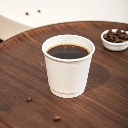 8 oz Double Wall White Paper Coffee Cups