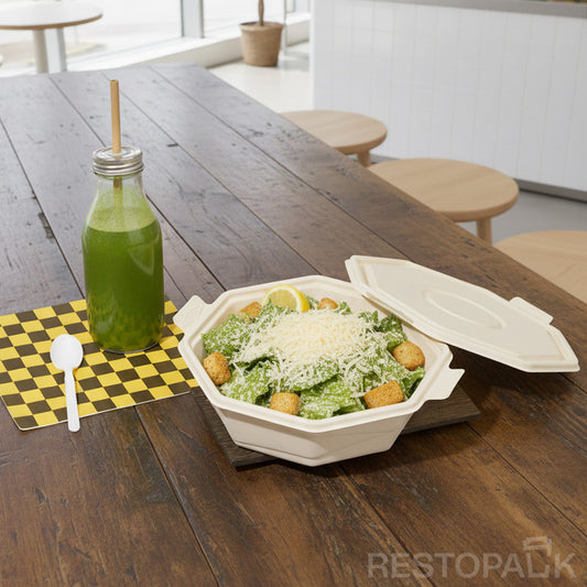 85 oz Octagonal Cornstarch Food Container