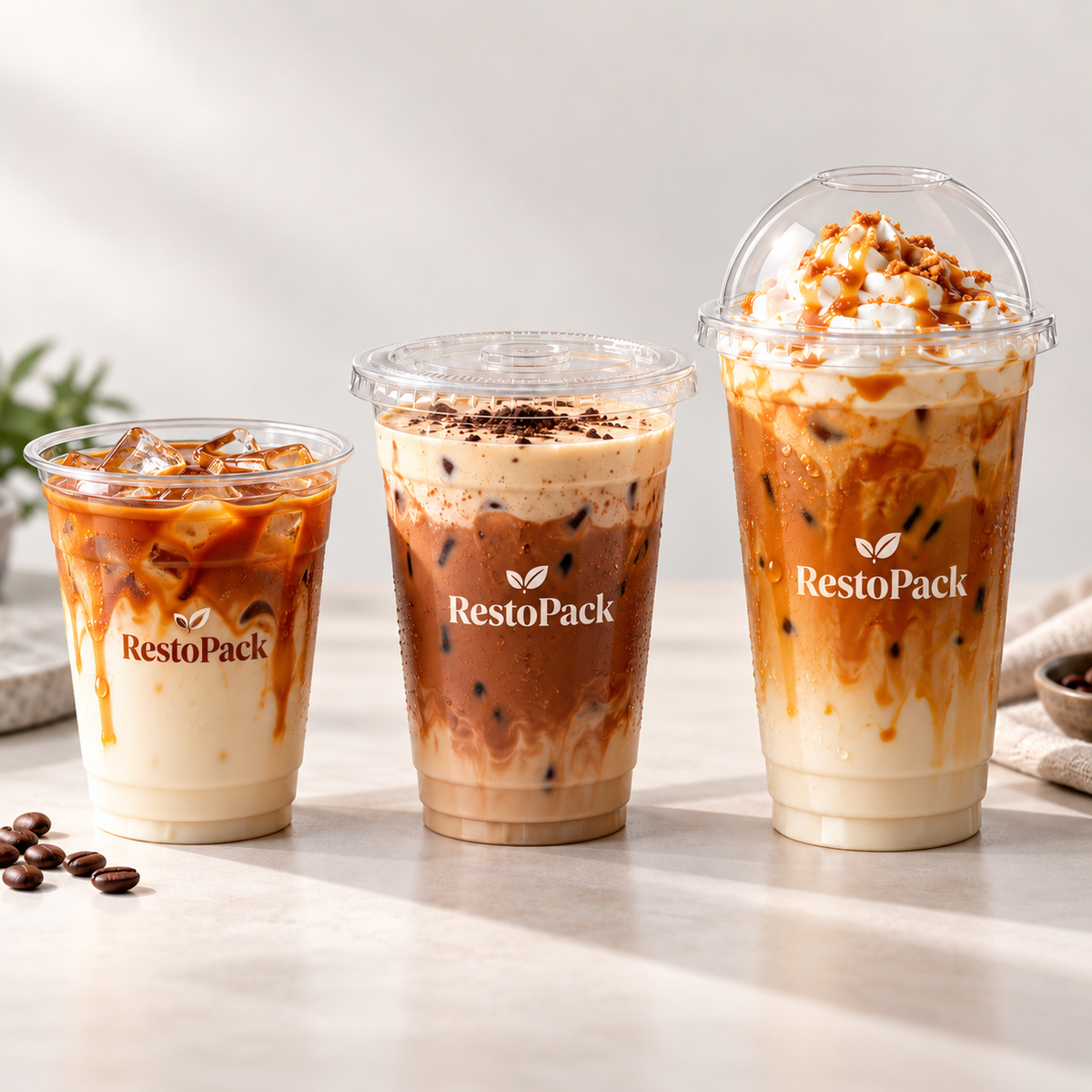 Custom PET Cups U Shape Disposable Cups With Logo Printing