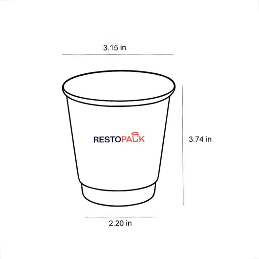 8 oz Double Wall White Paper Coffee Cups