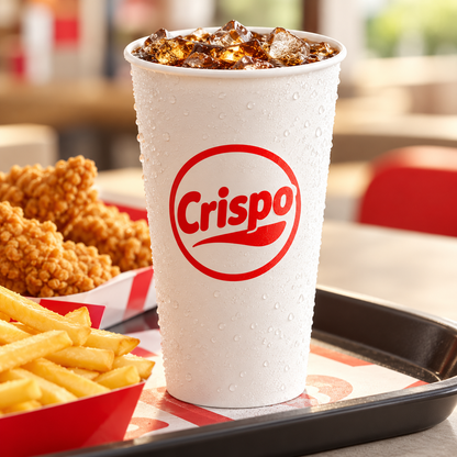 Custom Double-Coated Cold Drink Paper Cups with Lids