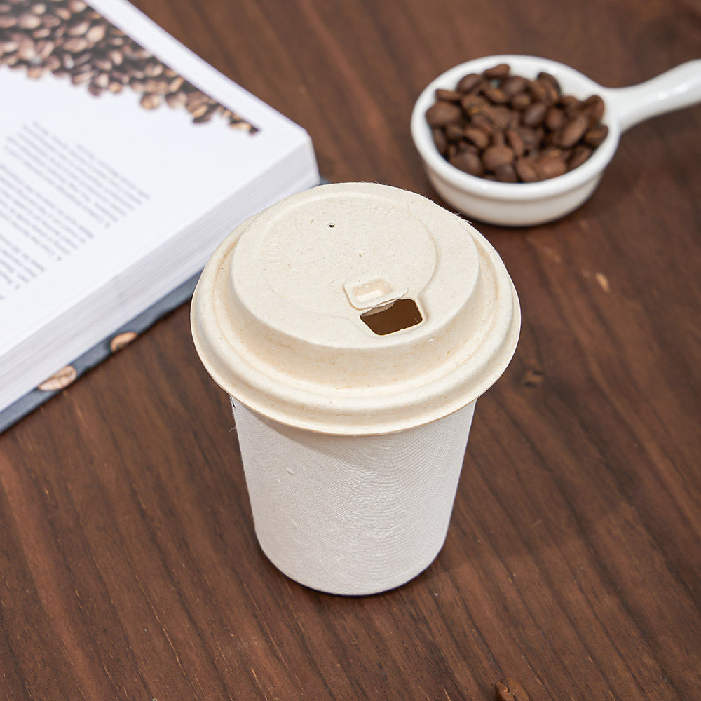 90mm Bagasse Molded Compostable Lid with Reclosable Sip Hole