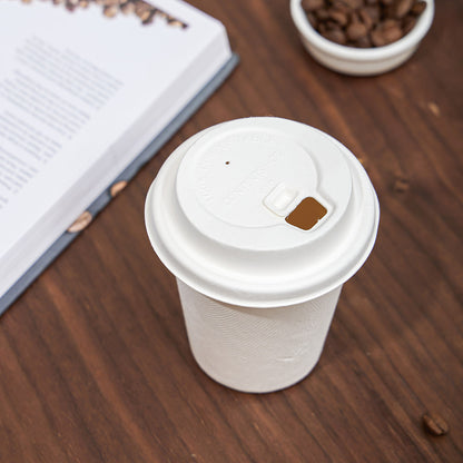 90mm Bagasse Molded Compostable Lid with Reclosable Sip Hole