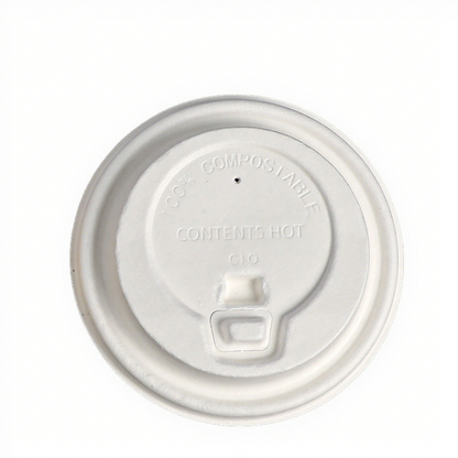 90mm Bagasse Molded Compostable Lid with Reclosable Sip Hole