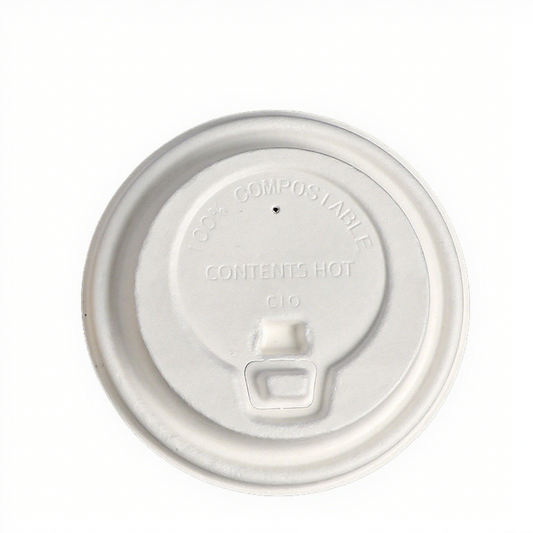 90mm Bagasse Molded Compostable Lid with Reclosable Sip Hole