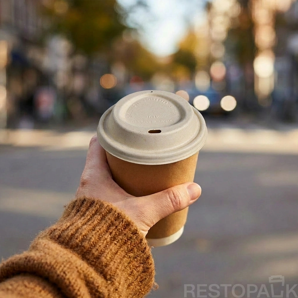 90mm Bagasse Molded Hot Cup Sip Lids