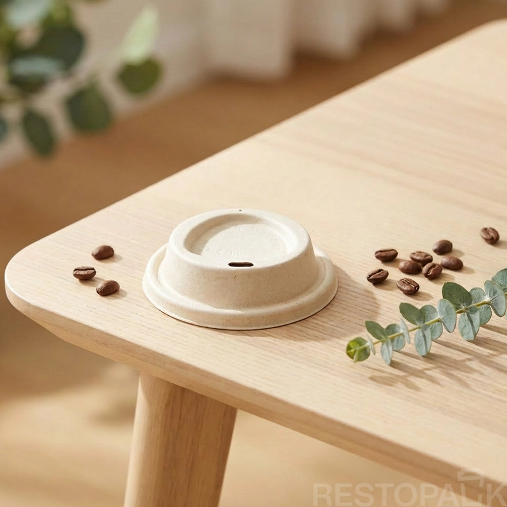 90mm Bagasse Molded Hot Cup Sip Lids