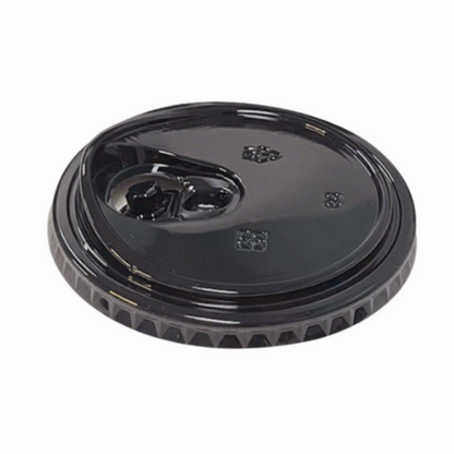 90mm Black PET Strawless / Sip Lid