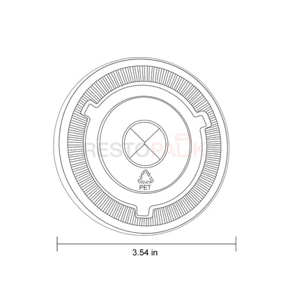 3.54 in PET Flat Lid with Straw Slot