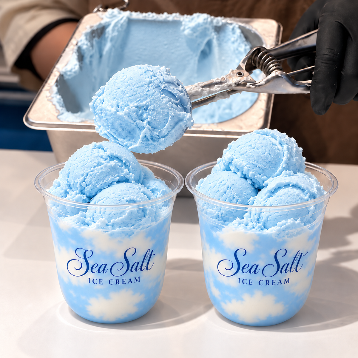Custom Disposable PET Plastic U-Shaped Ice Cream Cups