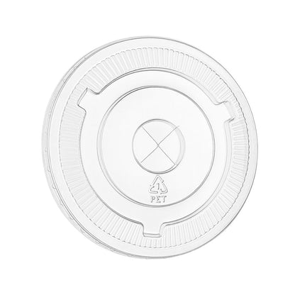 3.86 in PET Flat Lid with Straw Slot Lid