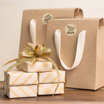 Birthday Design Kraft Paper Seal Sticker Roll - 500/Roll