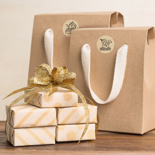 Birthday Design Kraft Paper Seal Sticker Roll - 500/Roll
