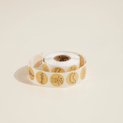 Birthday Design Kraft Paper Seal Sticker Roll - 500/Roll