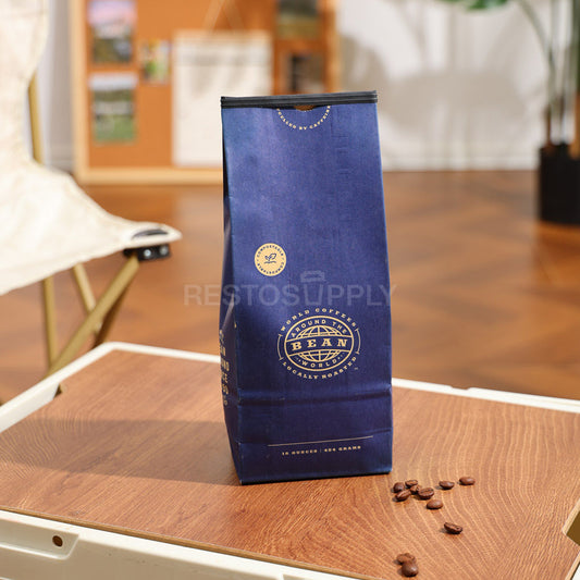 Kraft Paper Flat Bottom Coffee Bags with Tin Tie
