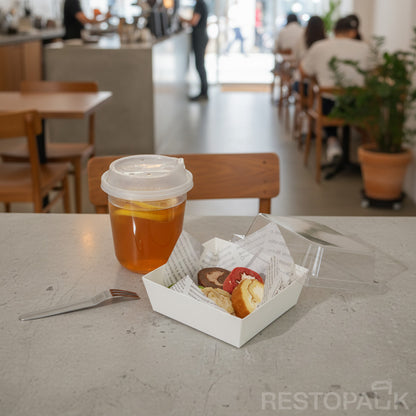 Small Square Cake Bakery Box with Clear PET Lid