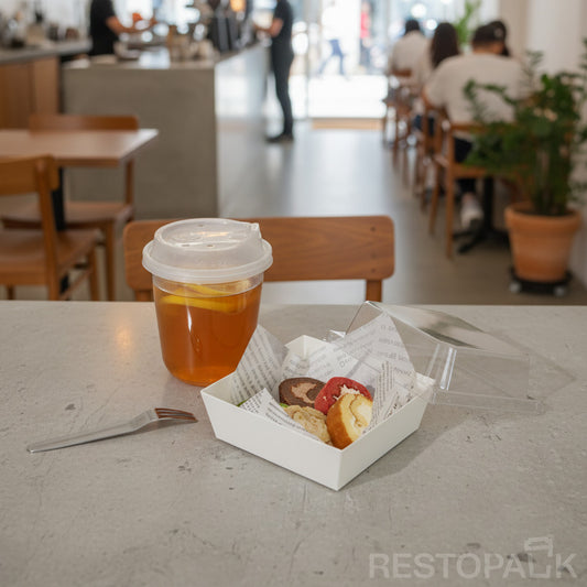 Small Square Cake Bakery Box with Clear PET Lid