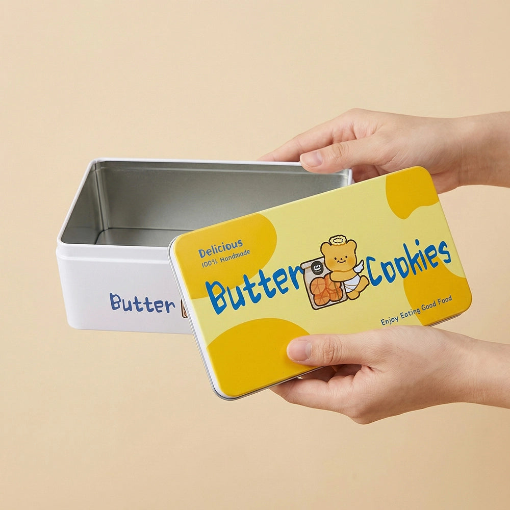 Cookie Tin Box with Lid for Bakery Gift Packaging