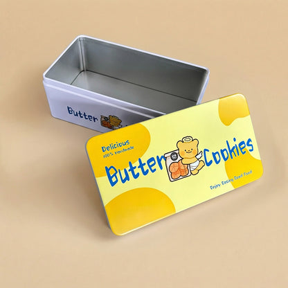 Cookie Tin Box with Lid for Bakery Gift Packaging