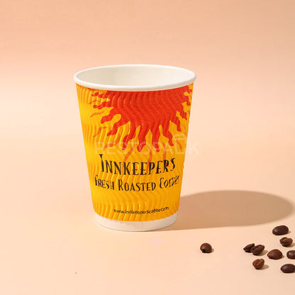 Custom 12 oz Triple Color Ripple Wall Coffee Cups