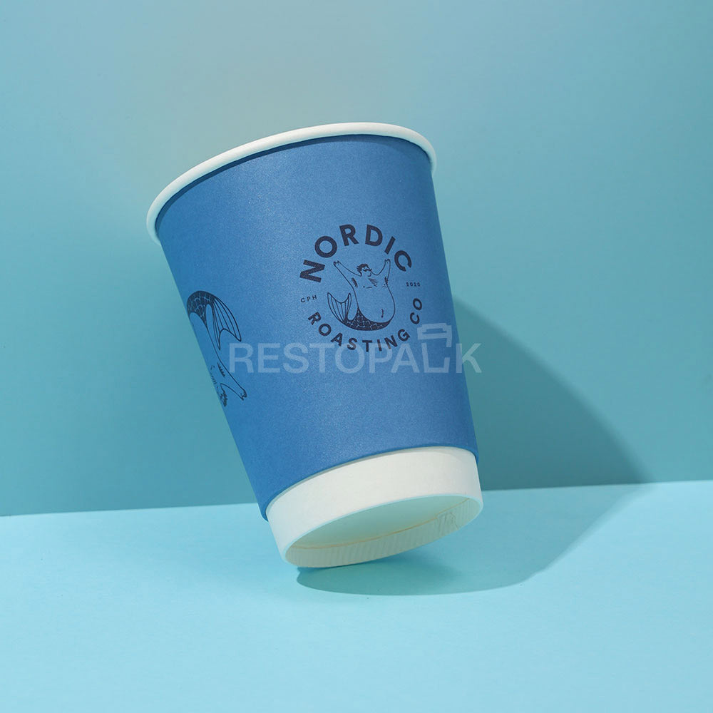 Custom 12 oz Double Wall Paper Coffee Cups