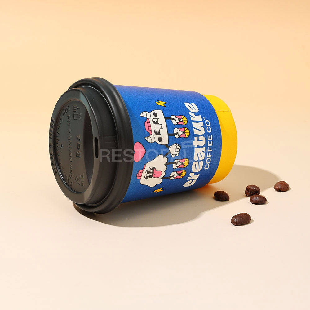 Custom 8 oz Double Wall Coffee Cups with Inner Print
