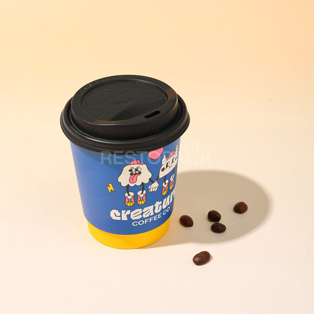 Custom 8 oz Double Wall Coffee Cups with Inner Print