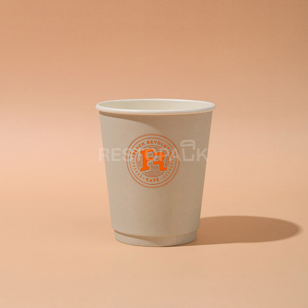 Custom 8 oz Double Wall Gold Foil Stamped Coffee Cups