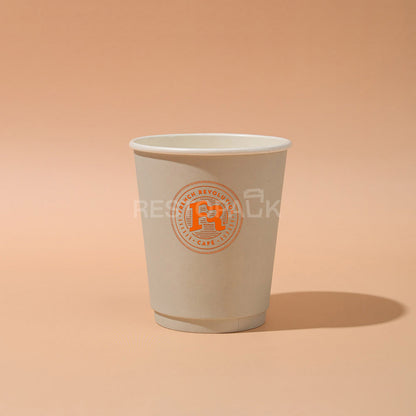 Custom 8 oz Double Wall Gold Foil Stamped Coffee Cups