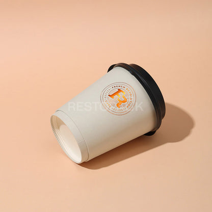 Custom 8 oz Double Wall Gold Foil Stamped Coffee Cups