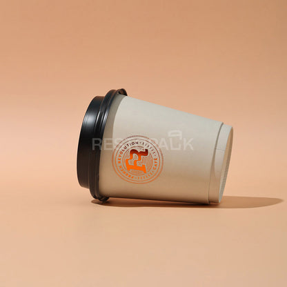Custom 8 oz Double Wall Gold Foil Stamped Coffee Cups