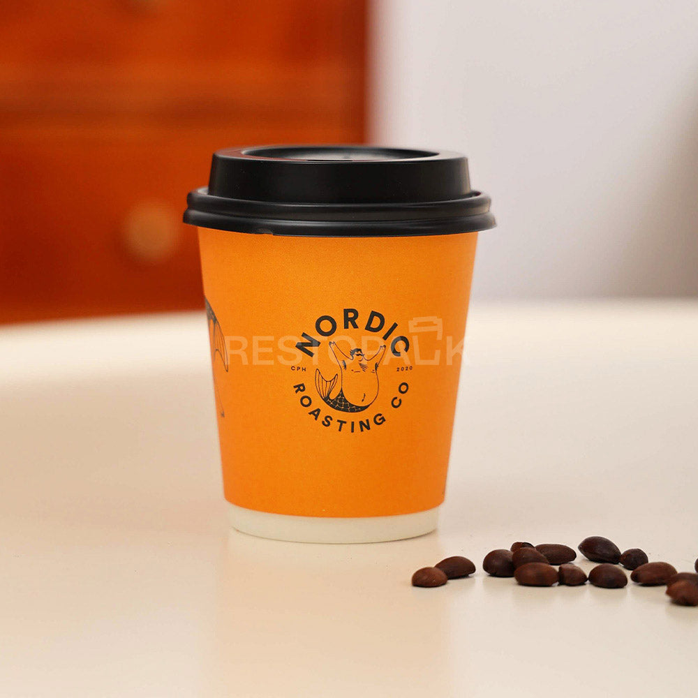 Custom 8 oz Double Wall Paper Coffee Cups