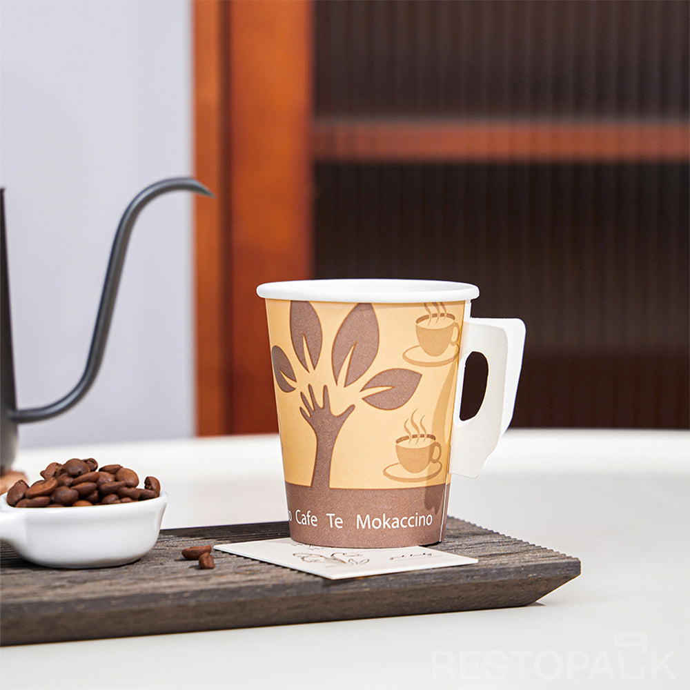Custom 8 oz Heat-Resistant Paper Cup with Handle