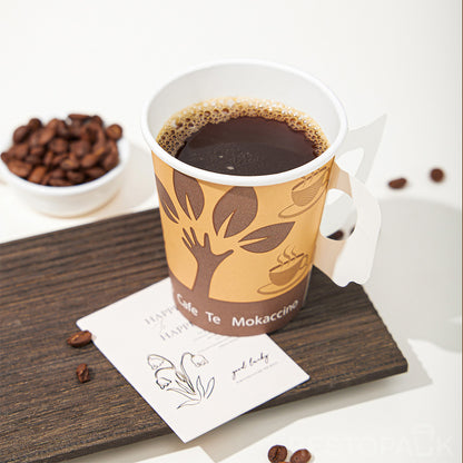 Custom 8 oz Heat-Resistant Paper Cup with Handle