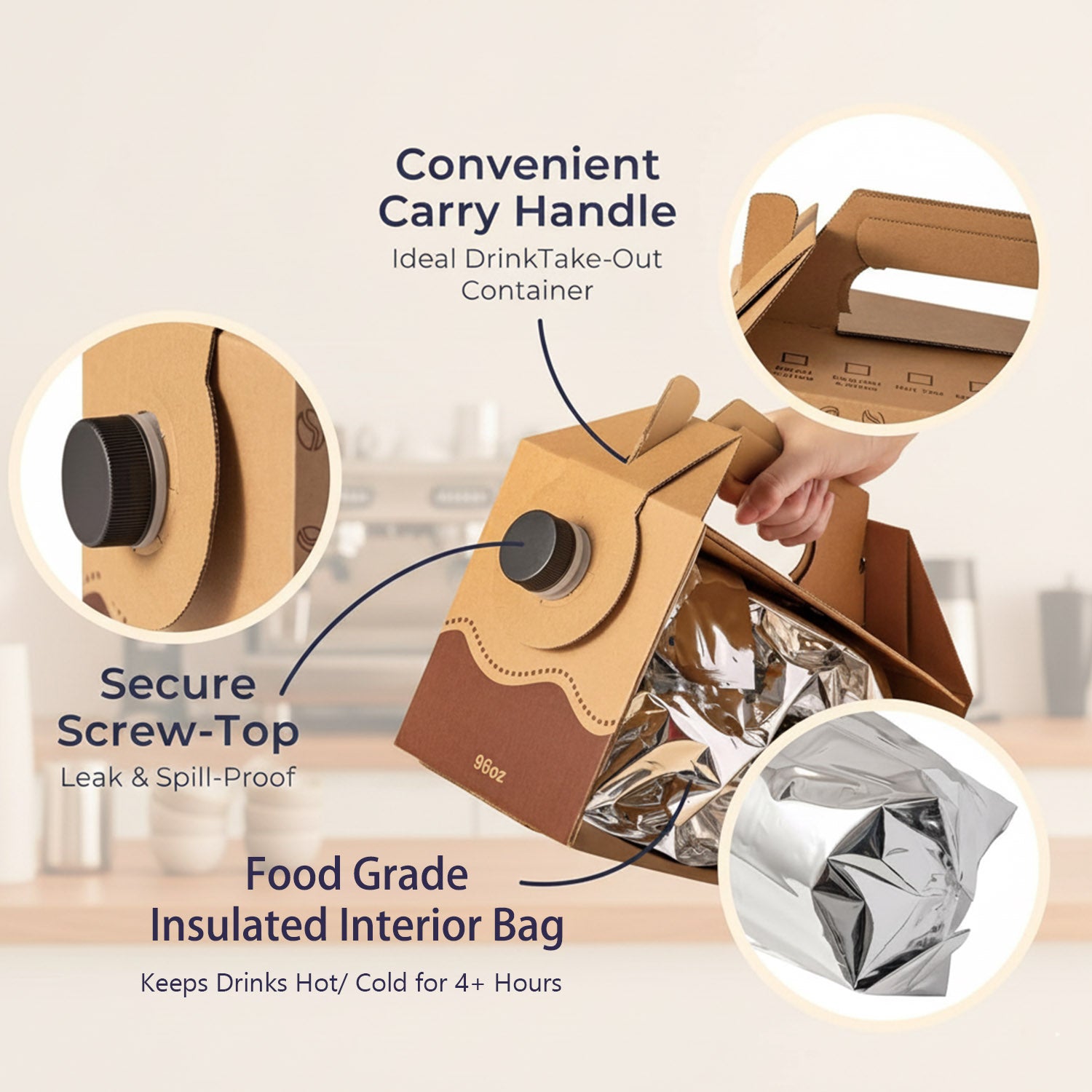 Custom 96 oz To-Go Coffee Carrier Boxes with Handles – RestoPack
