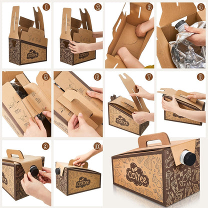 Custom 96 oz To-Go Coffee Carrier Boxes with Handles