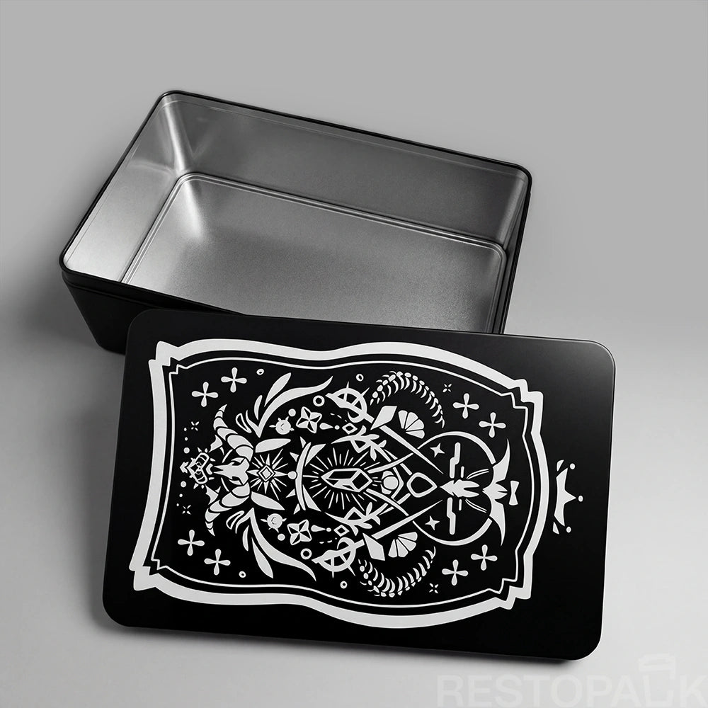 Cookie Tin Box with Lid for Bakery Gift Packaging