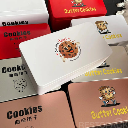 Cookie Tin Box with Lid for Bakery Gift Packaging