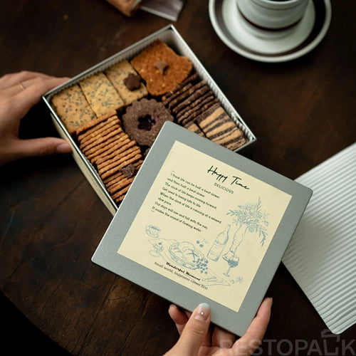 Cookie Tin Box with Lid for Bakery Gift Packaging