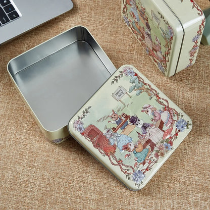 Cookie Tin Box with Lid for Bakery Gift Packaging