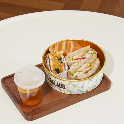 Custom Printed Colorful Paper Food Bowl with Gold Rim