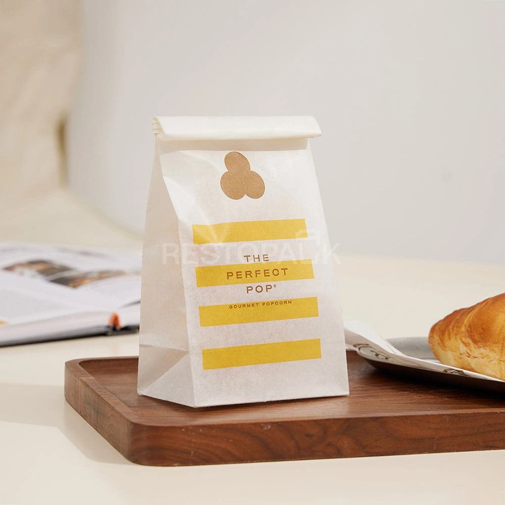 Custom Printed White Kraft Paper Snack Bag