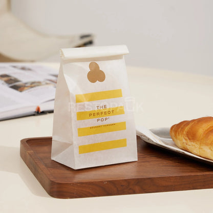 Custom Printed White Kraft Paper Snack Bag