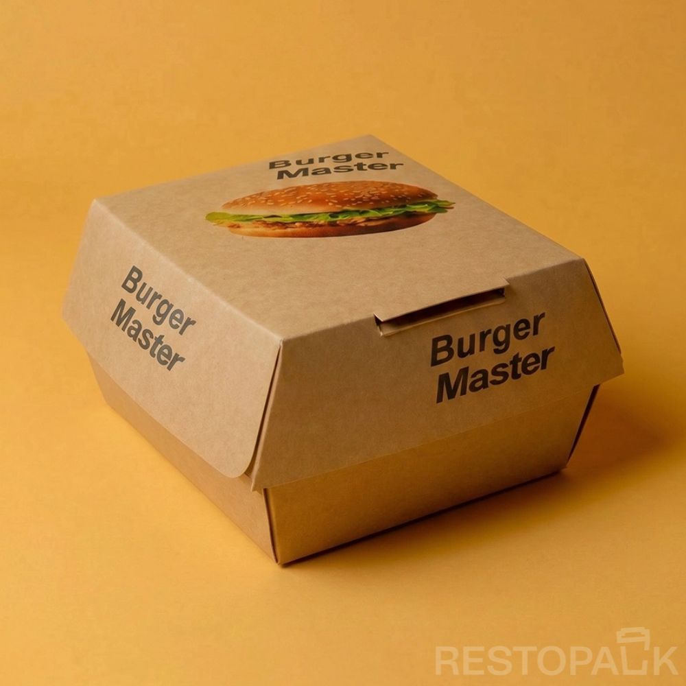 Custom Kraft Paper Burger Boxes with Logo