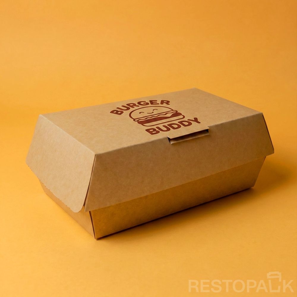 Custom Kraft Paper Burger Boxes with Logo
